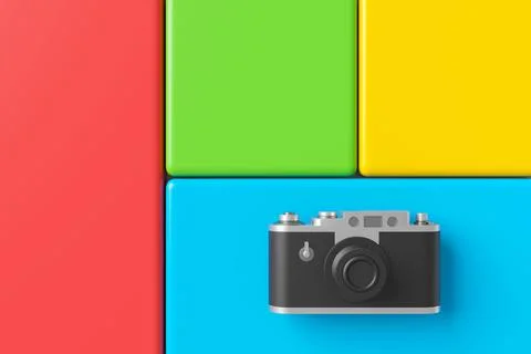 Abstract background of retro camera. 3D rendering. Stock Illustration