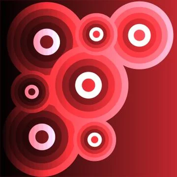 Abstract background rings isolated on red- black background Stock Illustration