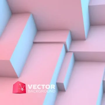 Abstract background with rose quartz and serenity cubes Stock Illustration