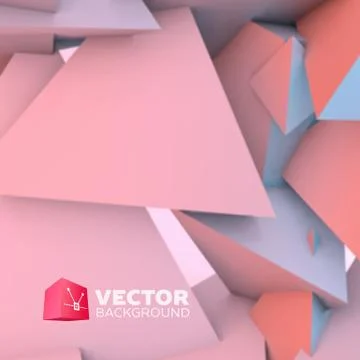 Abstract background with rose quartz and serenity pyramids Stock Illustration