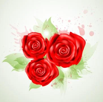 Abstract background with roses Stock Illustration