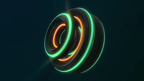 Abstract background with rotating and transforming 3D torus with glow effect Stock Footage 253372375