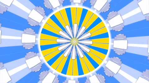 Abstract background, rotating blue and yellow shapes, loop Stock Footage 156623740