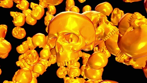 Abstract background with rotating colorful skull. Stock Footage 104128960