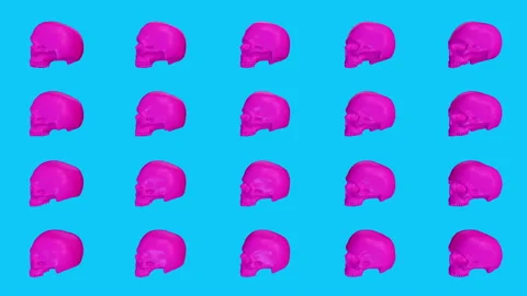 Abstract background with rotating colorful skull. Stock Footage 104129087