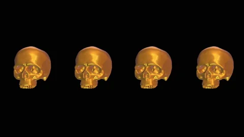 Abstract background with rotating colorful skull. Stock Footage 104129116