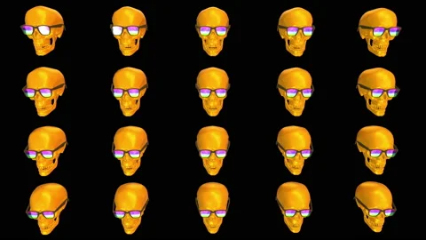 Abstract background with rotating colorful skull. Stock Footage 104129197