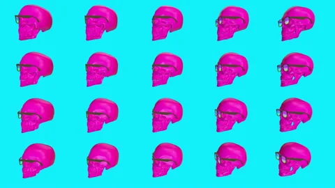 Abstract background with rotating colorful skull. Stock Footage 104129293