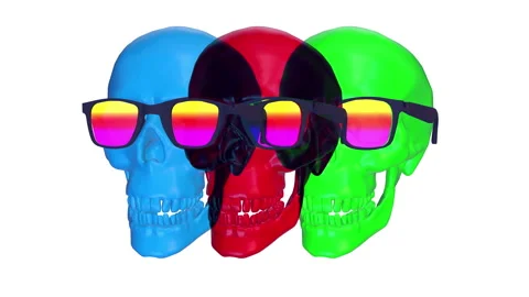 Abstract background with rotating colorful skull. Stock Footage 104129296