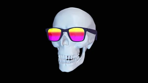 Abstract background with rotating colorful skull. Stock Footage 104129357