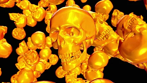 Abstract background with rotating colorful skull. Stock Footage 104129403