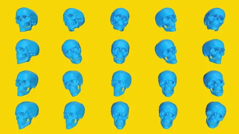 Abstract background with rotating colorful skull. Stock Footage 104129477