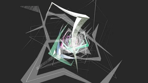 Abstract Background Rotating Geometric Tunnel 2 Stock Footage 110887342