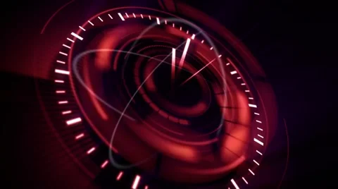 Abstract background with rotating red clock, loop Stock Footage 41149769