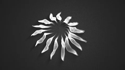 Abstract Background Rotating Segmented Organic Form 23 Video stock 97609275