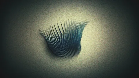 Abstract Background Rotating Segmented Organic Form 6 Stock Footage 97611943