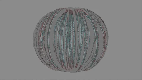 Abstract Background Rotating Segmented Sphere On Grey Background 5 Stock Footage 89581235