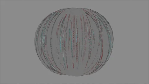 Abstract Background Rotating Segmented Sphere On Grey Background 7 Stock Footage 89582736