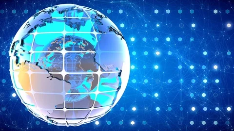 Abstract background with the rotation of the glass of the globe. Loopable Stock Footage