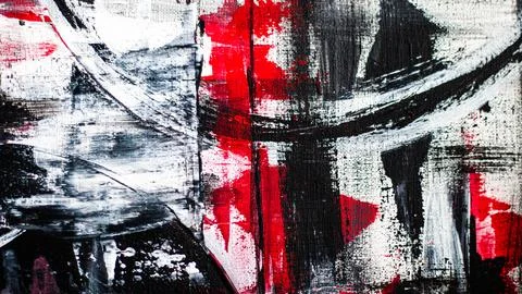 Abstract background on a rough canvas. Paint strokes, stains, lines, stripes, 库存照片