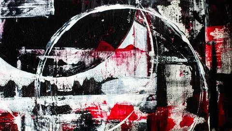 Abstract background on a rough canvas. Paint strokes, stains, lines, stripes, 스톡 사진