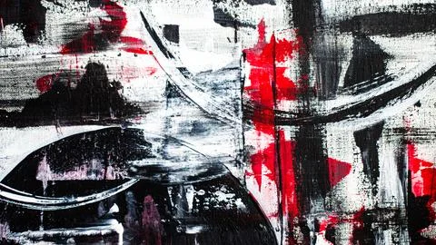 Abstract background on a rough canvas. Paint strokes, stains, lines, stripes, 스톡 사진