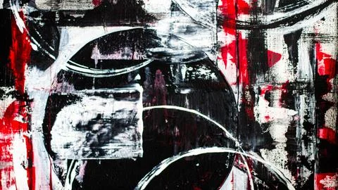Abstract background on a rough canvas. Paint strokes, stains, lines, stripes, 스톡 사진