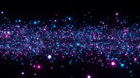 Abstract background round blue and purple glowing particles moving on black back 库存影片 310507657