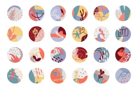 Abstract background round cover icon vector set Stock Illustration