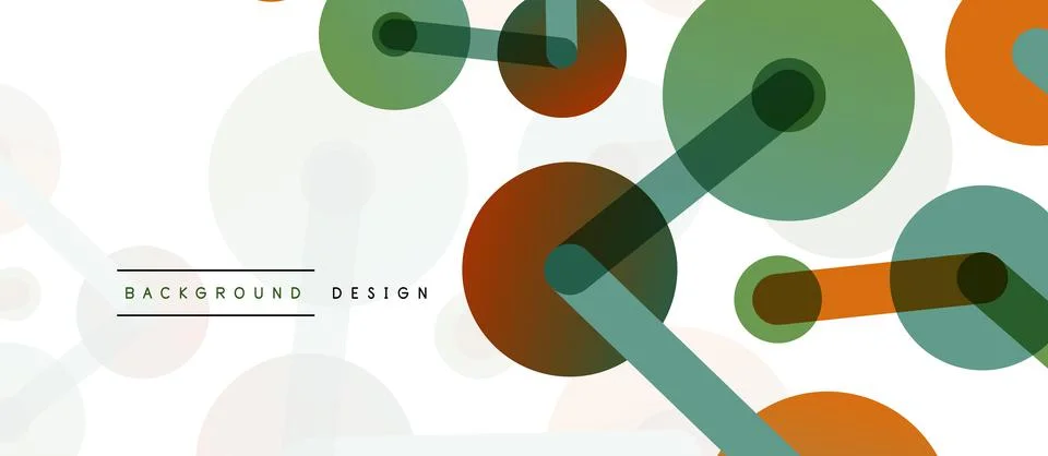 Abstract background. Round dots connected by lines. Trendy techno business Stockillustratie
