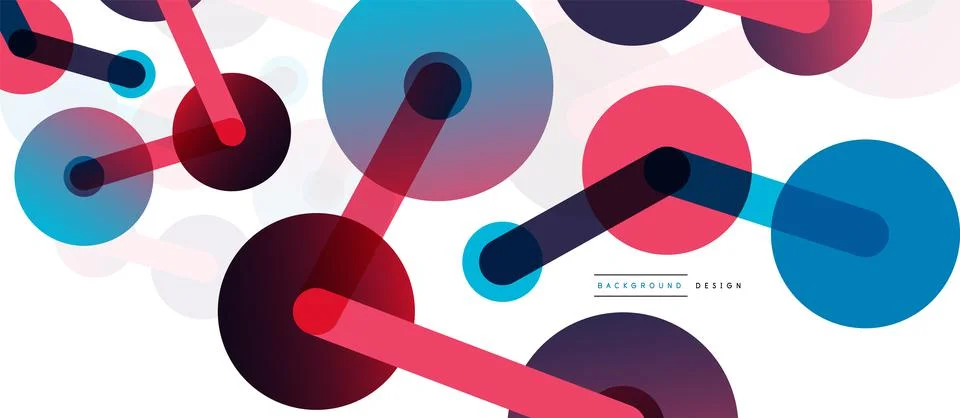 Abstract background. Round dots connected by lines. Trendy techno business 스톡 일러스트