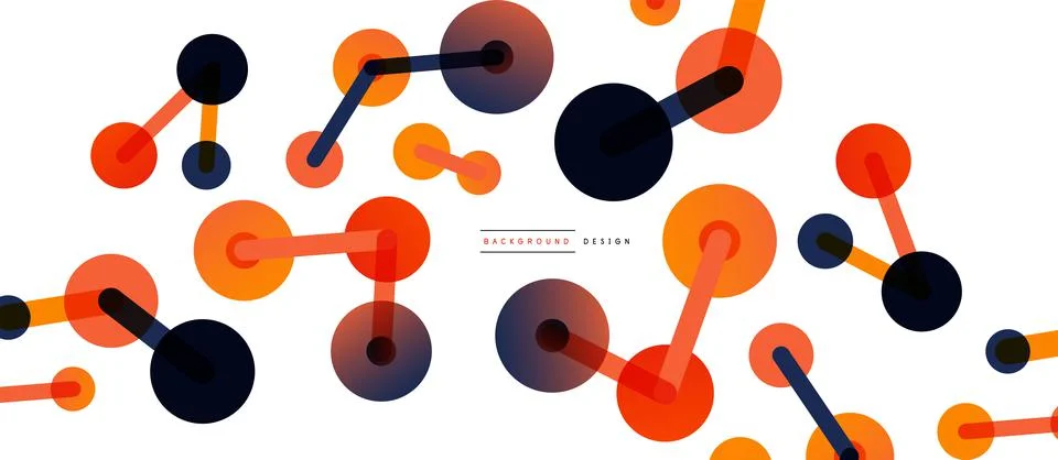 Abstract background. Round dots connected by lines. Trendy techno business Stock Illustration
