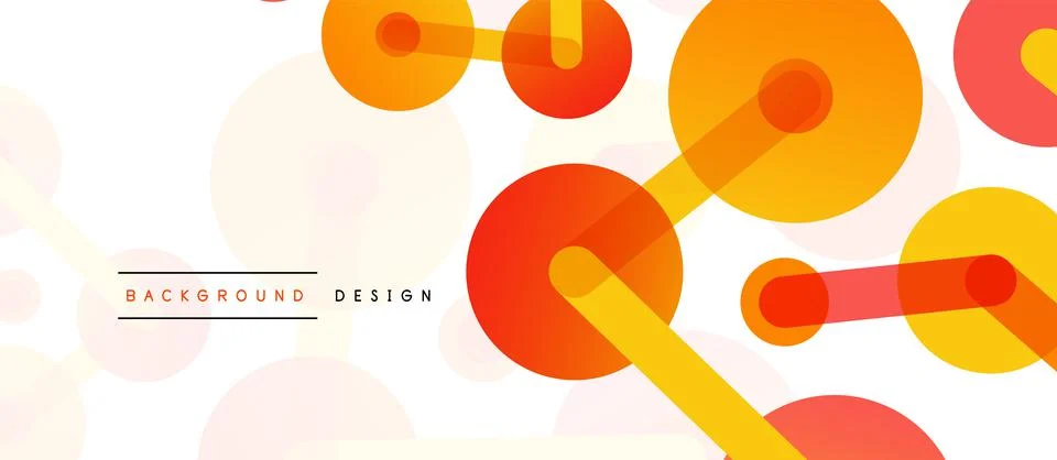 Abstract background. Round dots connected by lines. Trendy techno business Illustrazione stock