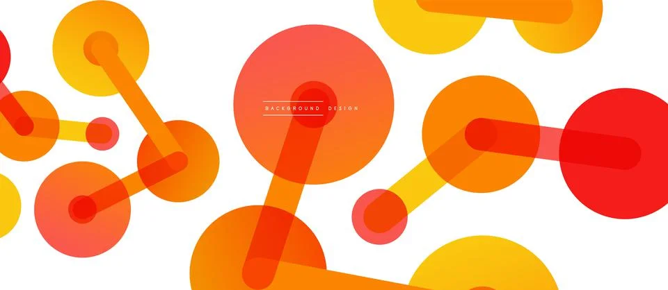 Abstract background. Round dots connected by lines. Trendy techno business Stock Illustration