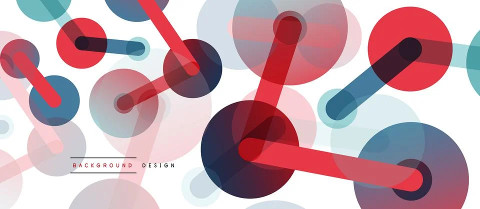 Abstract background. Round dots connected by lines. Trendy techno business Illustrazione stock