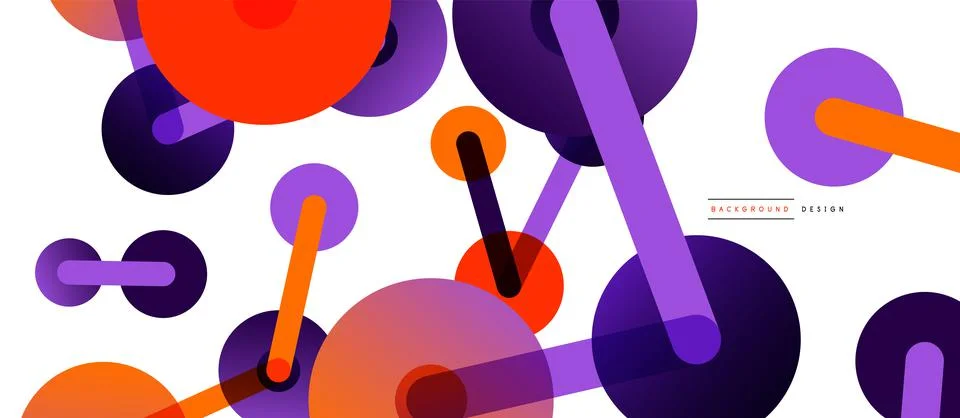 Abstract background. Round dots connected by lines. Trendy techno business Stock Illustration