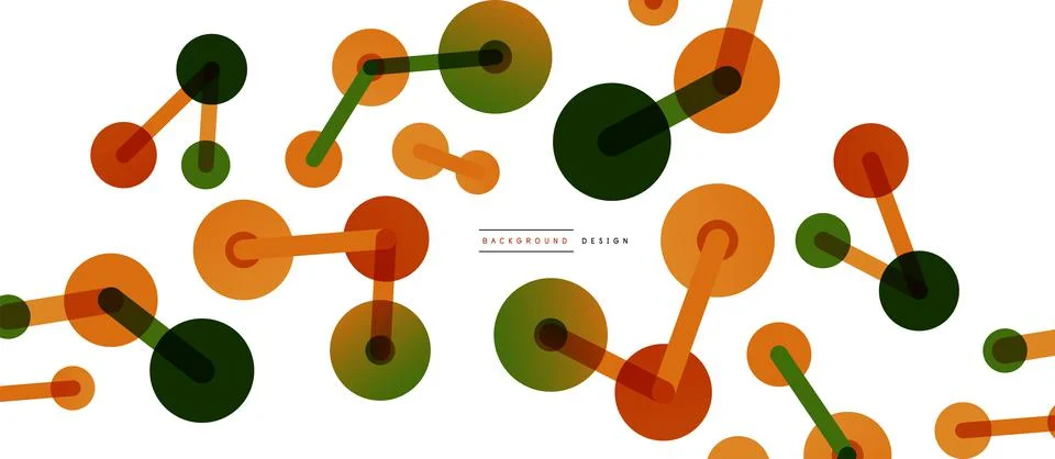 Abstract background. Round dots connected by lines. Trendy techno business Illustrazione stock
