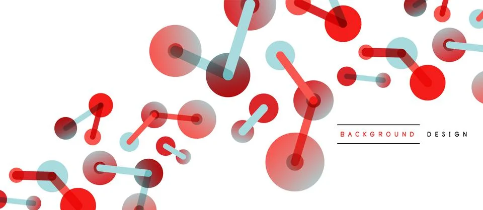 Abstract background. Round dots connected by lines. Trendy techno business Stockillustratie