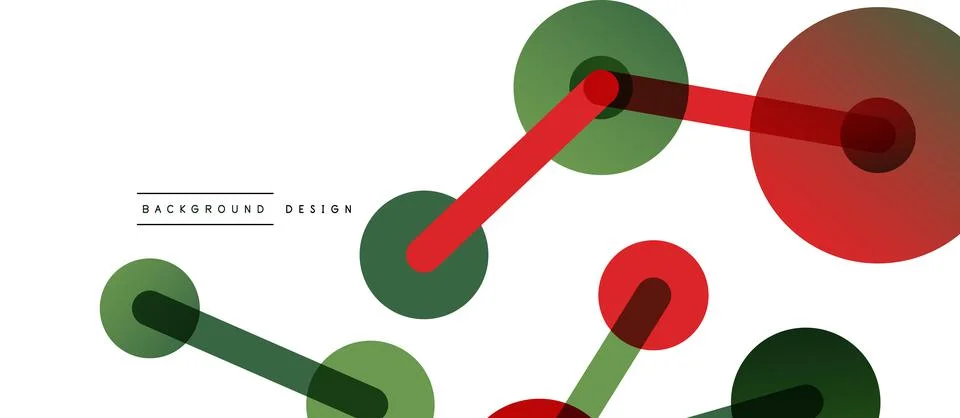 Abstract background. Round dots connected by lines. Trendy techno business Illustrazione stock