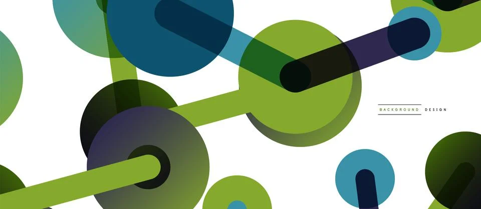 Abstract background. Round dots connected by lines. Trendy techno business Stock Illustration
