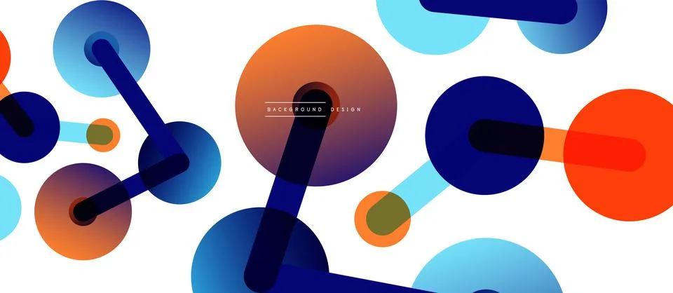 Abstract background. Round dots connected by lines. Trendy techno business 스톡 일러스트
