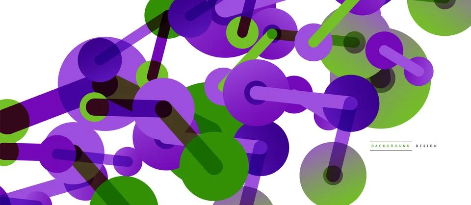 Abstract background. Round dots connected by lines. Trendy techno business Stockillustratie