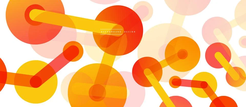 Abstract background. Round dots connected by lines. Trendy techno business Stock Illustration