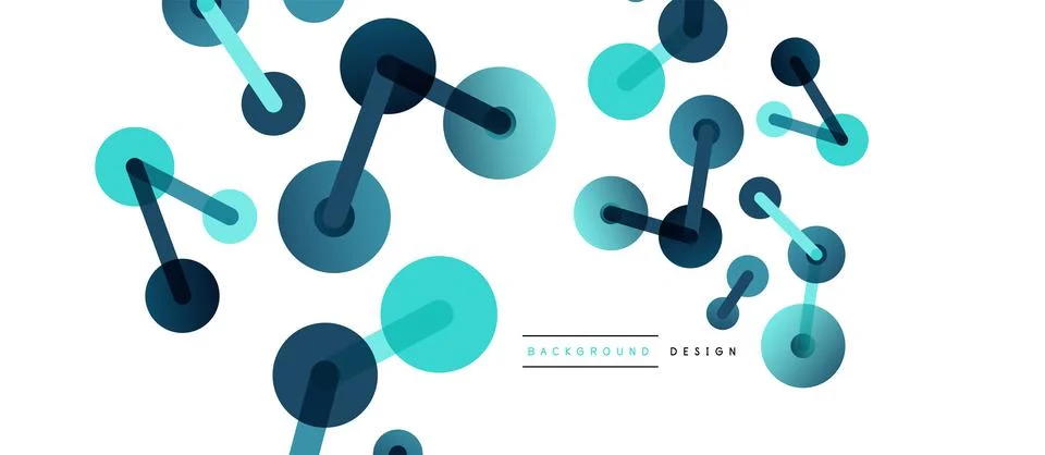Abstract background. Round dots connected by lines. Trendy techno business 库存插图