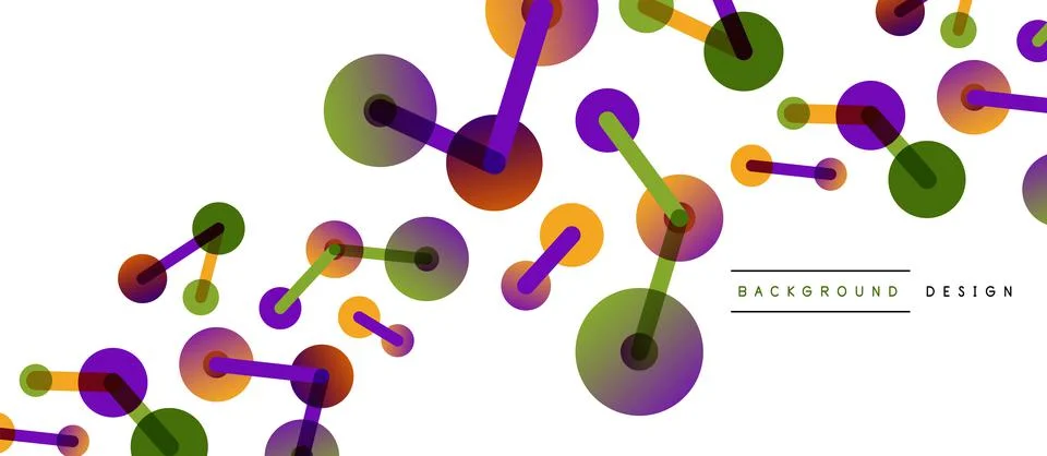 Abstract background. Round dots connected by lines. Trendy techno business Stock Illustration