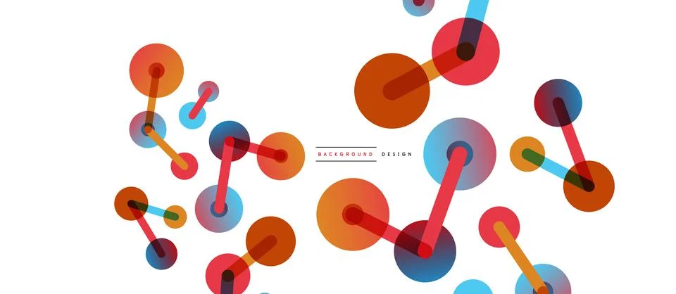 Abstract background. Round dots connected by lines. Trendy techno business 스톡 일러스트