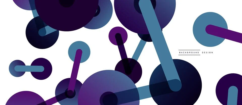 Abstract background. Round dots connected by lines. Trendy techno business Illustrazione stock