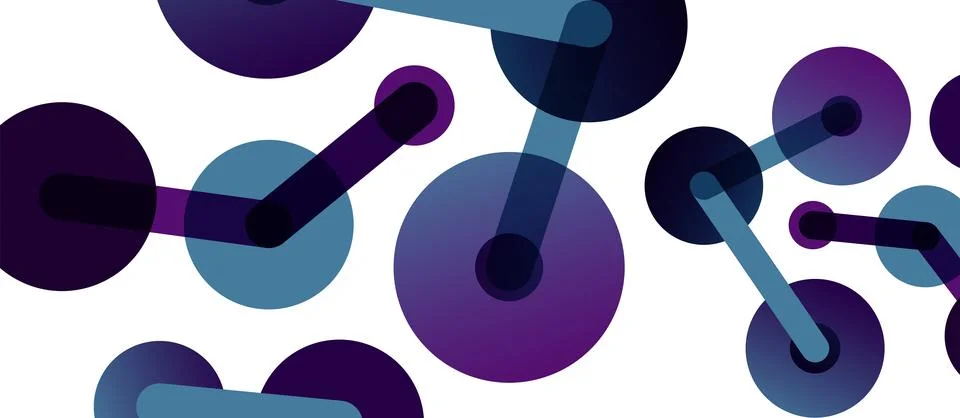 Abstract background. Round dots connected by lines. Trendy techno business Stock Illustration