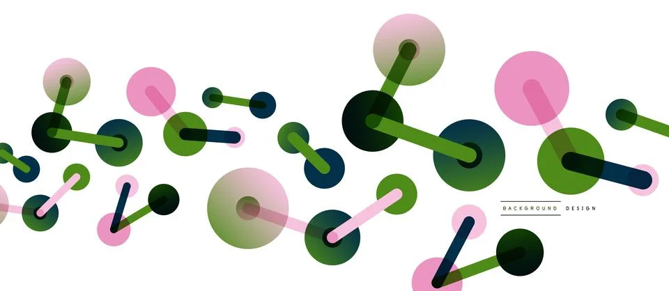 Abstract background. Round dots connected by lines. Trendy techno business 스톡 일러스트