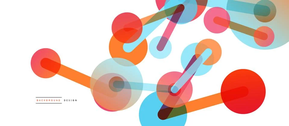 Abstract background. Round dots connected by lines. Trendy techno business Stockillustratie